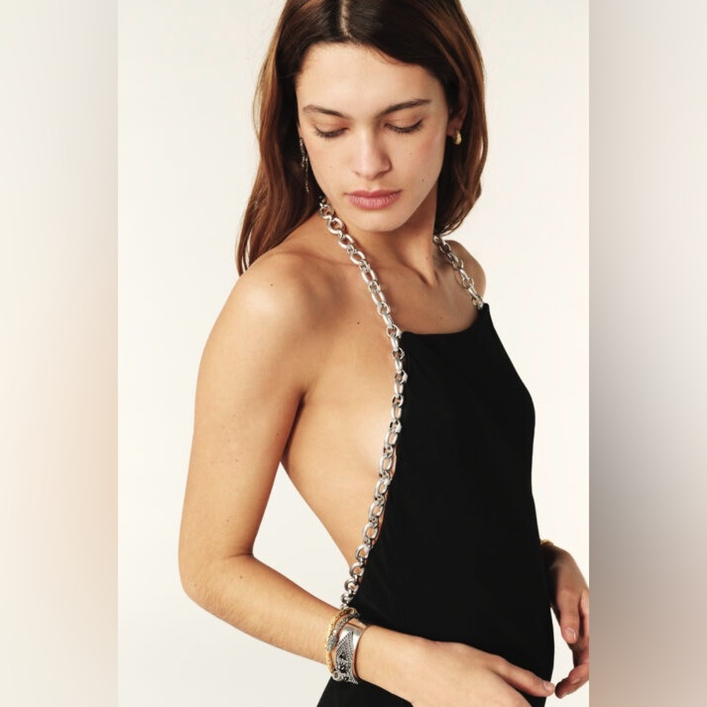 Brand new with tags ba&sh maxi dress with chain detail size us large - Picture 2 of 7